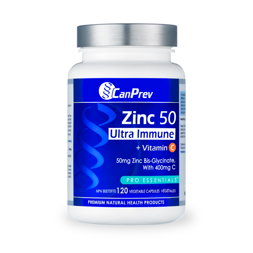 CanPrev - Zinc 50 Ultra Immune + Vitamin C (120 Vcaps)