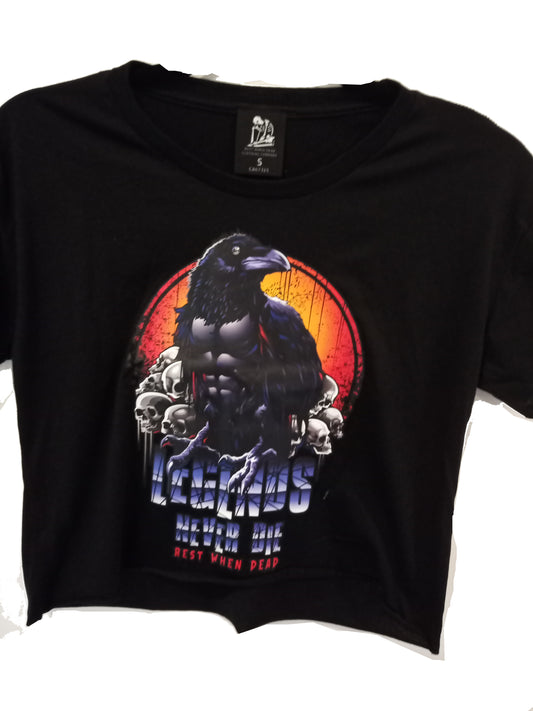 Rest When Dead - Legends Never Die - Women's Crop Tee - Black