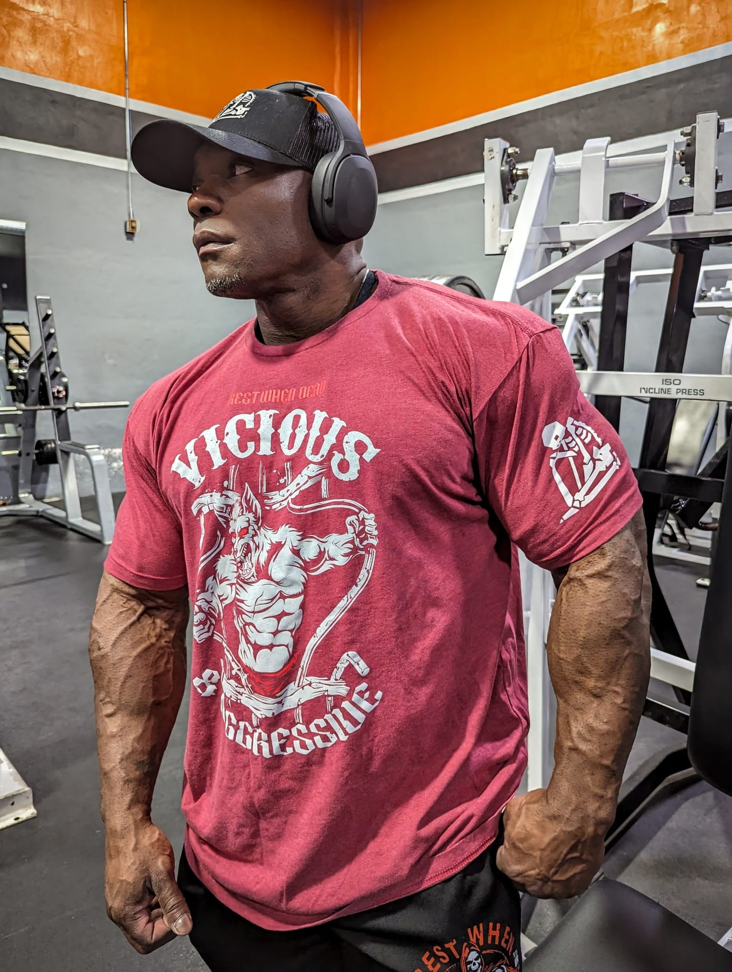 Rest When Dead - Vicious & Aggressive Tee - Crimson