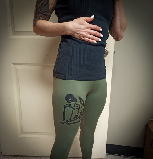 Rest When Dead Women's Leggings - Army Green