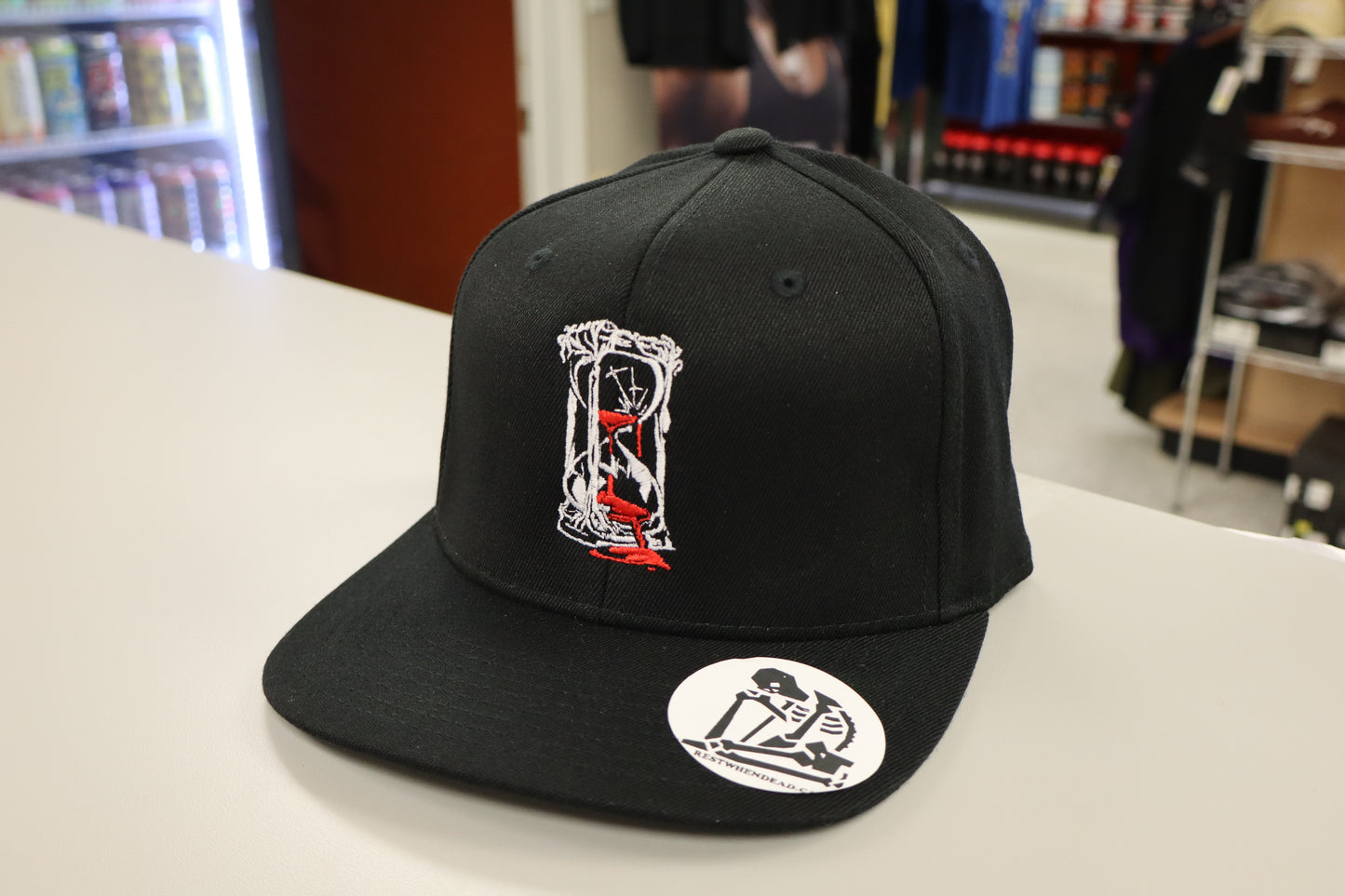Rest When Dead - Flat Brimmed Hat (Hourglass Logo - Black)