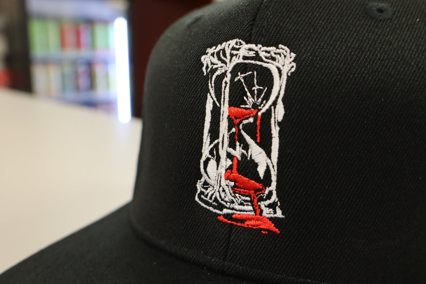Rest When Dead - Flat Brimmed Hat (Hourglass Logo - Black)