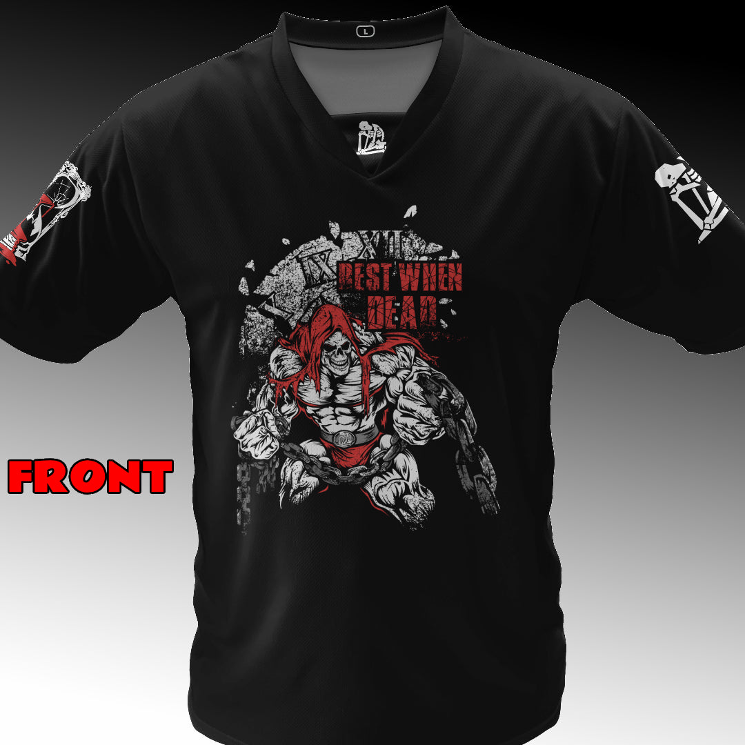 Rest When Dead - Short Sleeve Oversized Jersey Tee