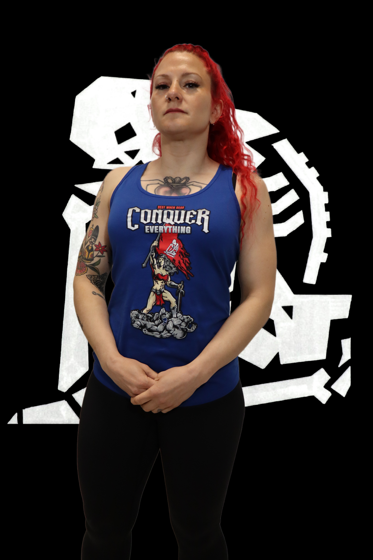 Rest When Dead Women's Tank - Female Warrior - Blue