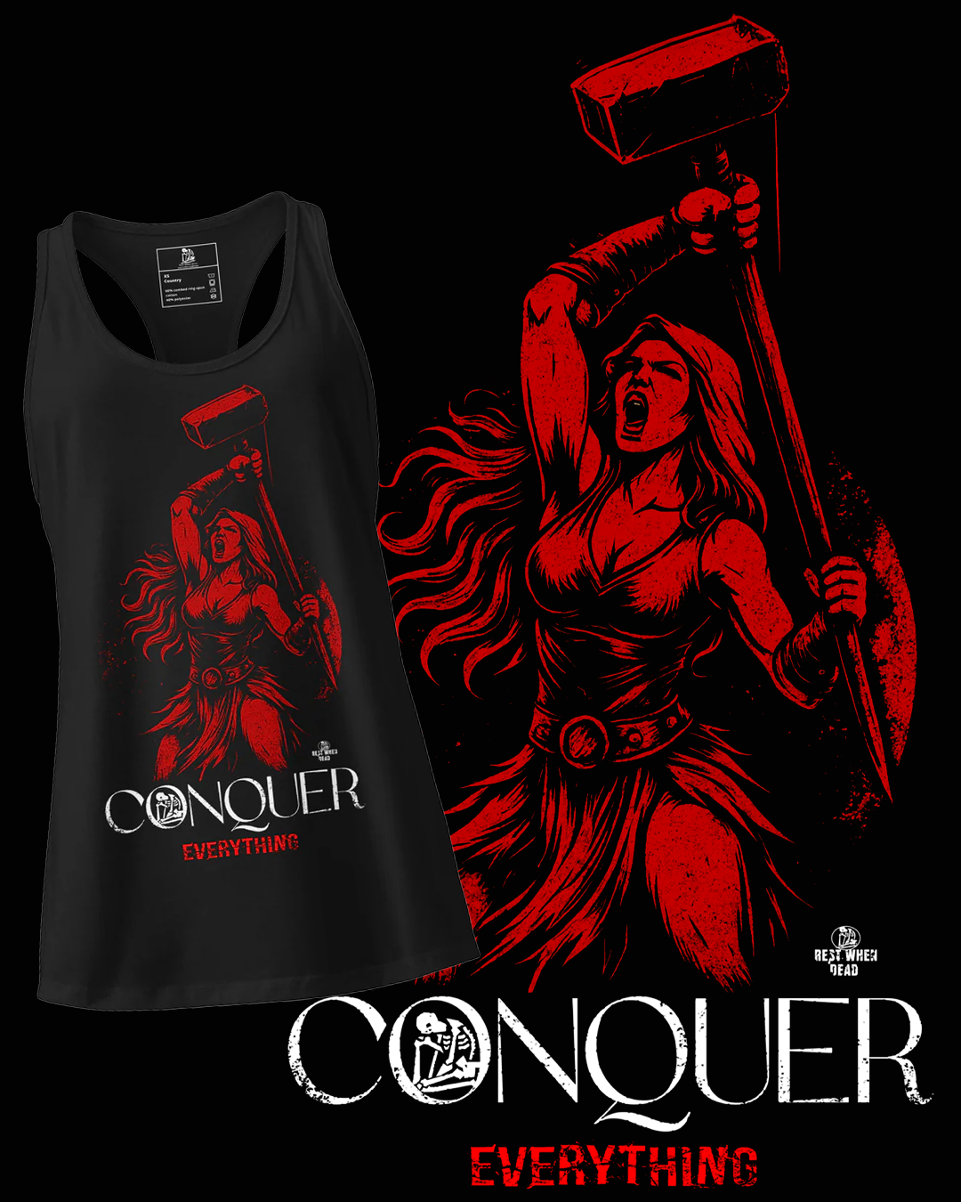 Rest When Dead - Women's Conquer Everything 3 Tank (black)
