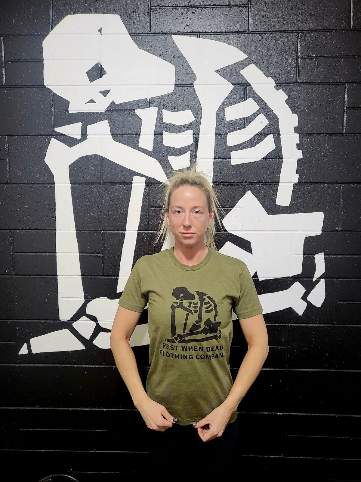 Rest When Dead - Classic Logo Tee - Army Green