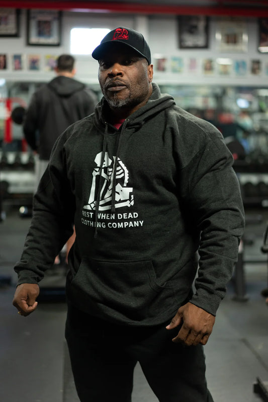Rest When Dead - Classic Logo Hoodie - Heathered Charcoal