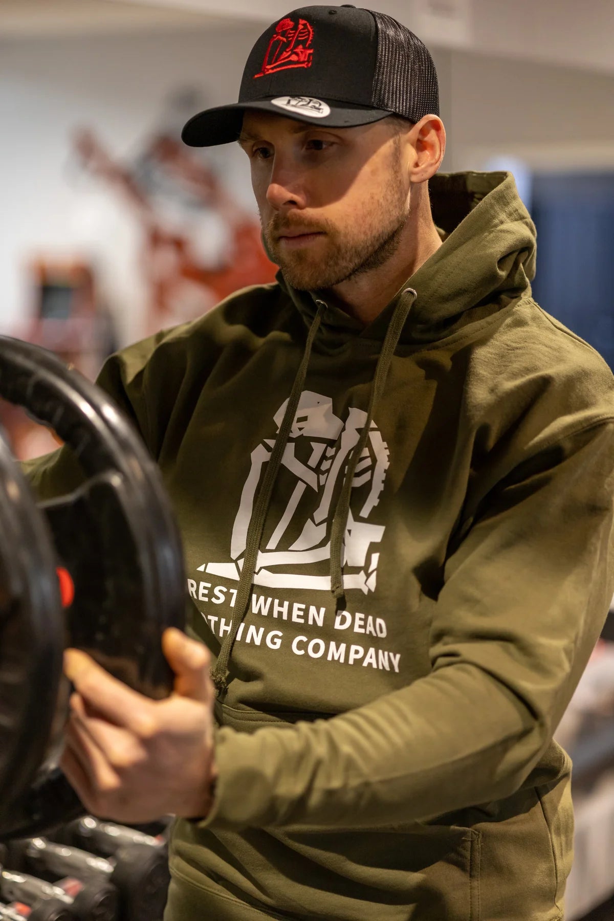 Rest When Dead - Classic Logo Hoodie - Army Green
