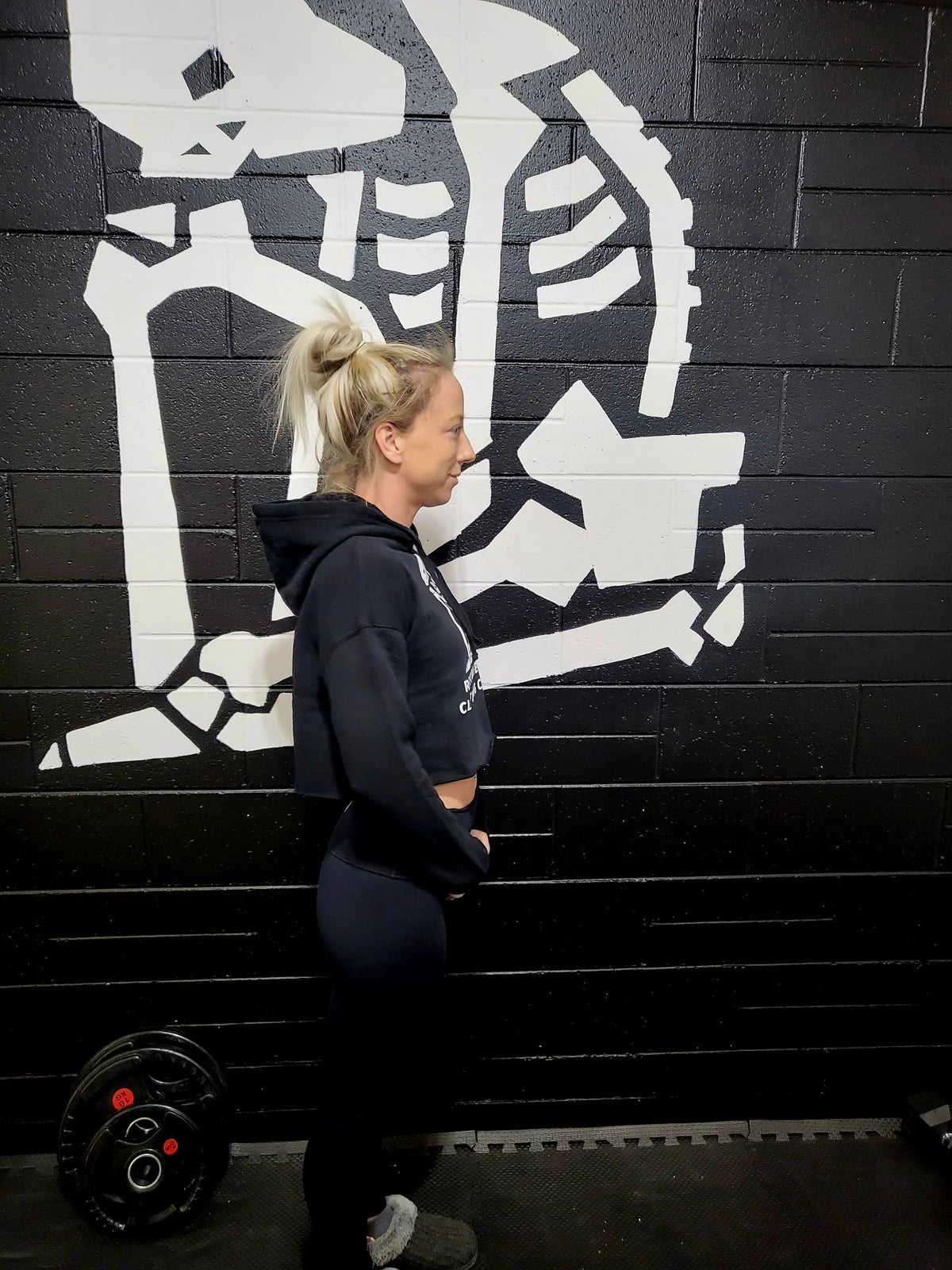 Rest When Dead - Classic Logo Women's Cropped Hoodie - Black