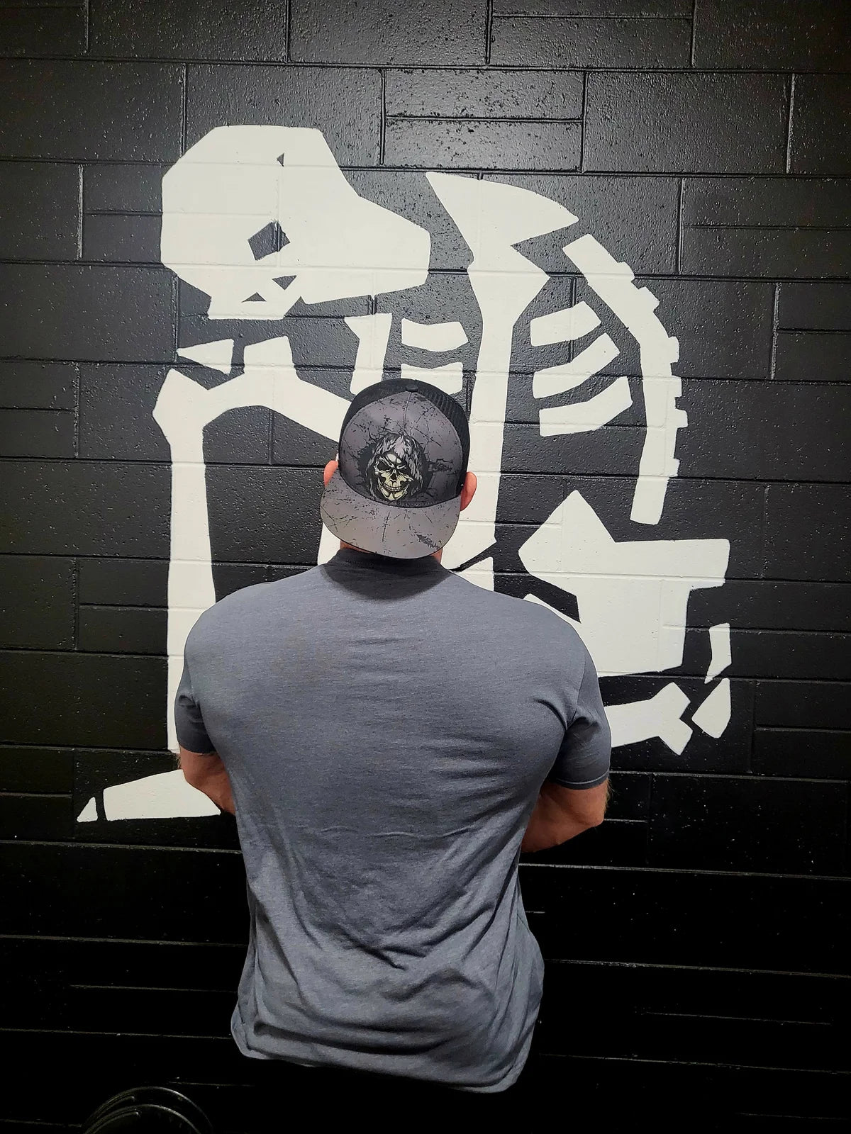 Rest When Dead - Jacked Skeleton Tee - Heavy Metal Grey