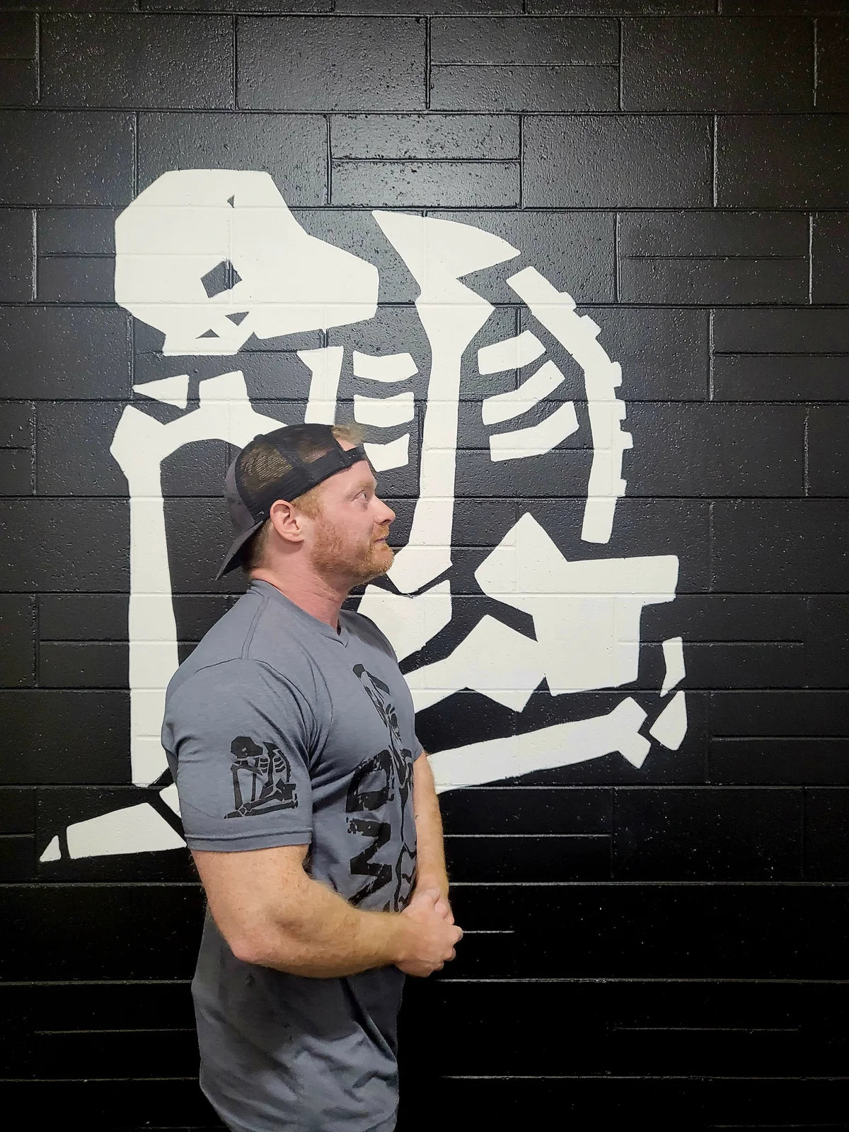 Rest When Dead - Jacked Skeleton Tee - Heavy Metal Grey