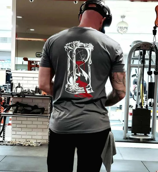 Rest When Dead - Father Time Hourglass Tee- Heavy Metal Grey