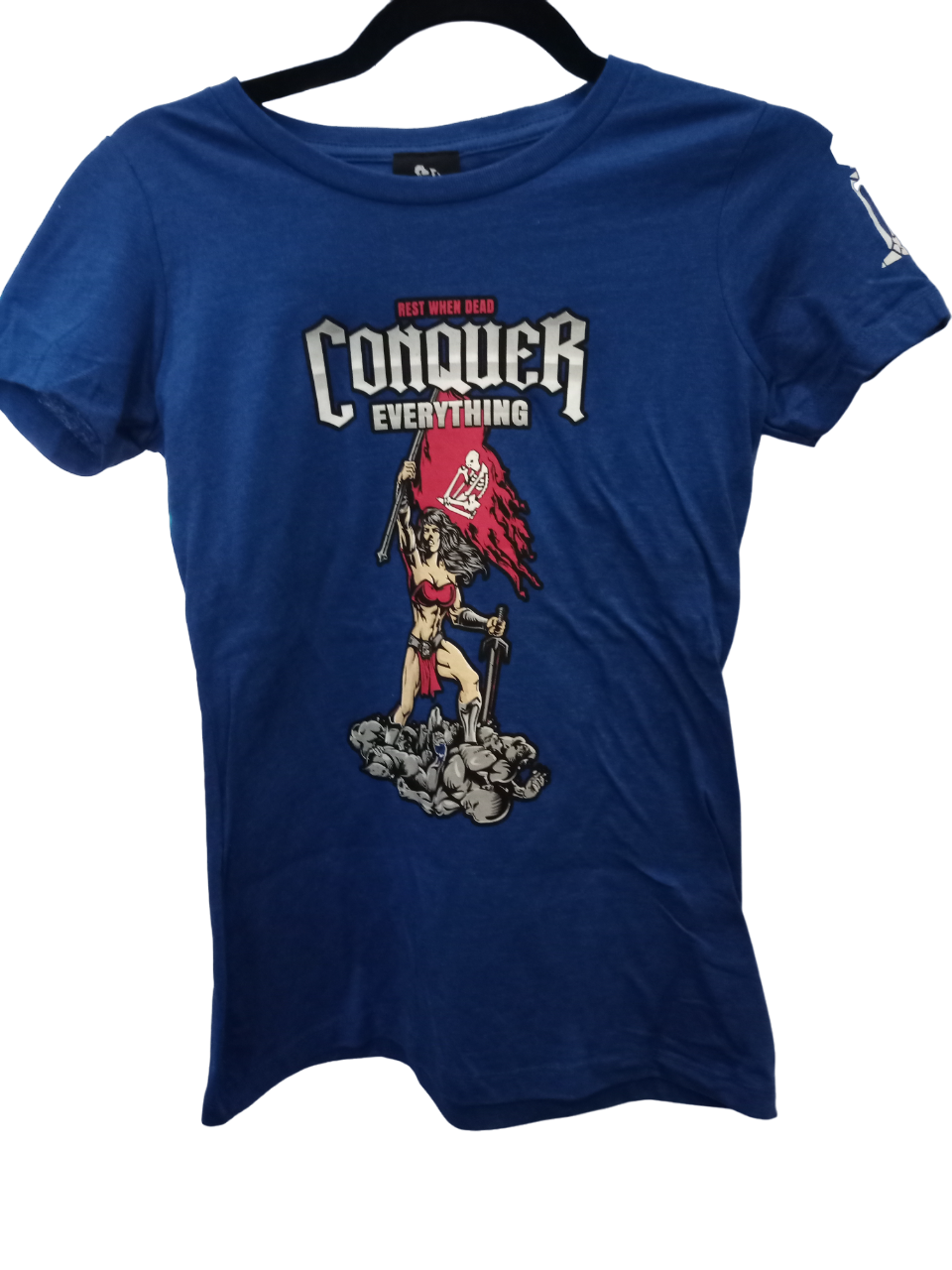 Rest When Dead Women's Shirt - Female Warrior - Royal Blue