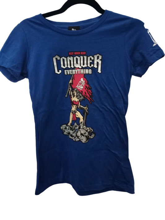 Rest When Dead Women's Shirt - Female Warrior - Royal Blue