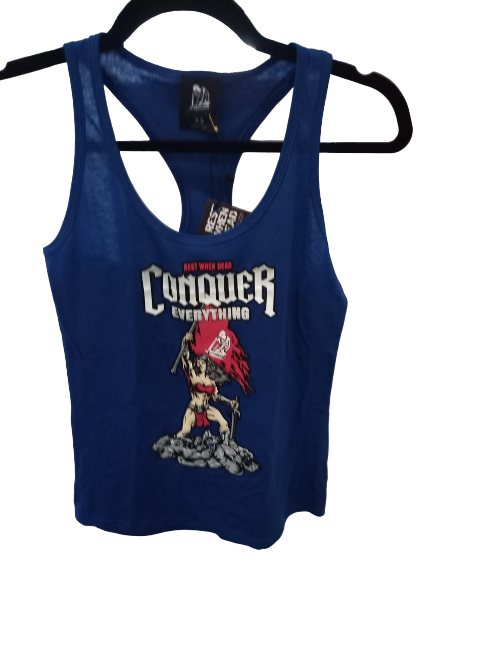 Rest When Dead Women's Tank - Female Warrior - Blue