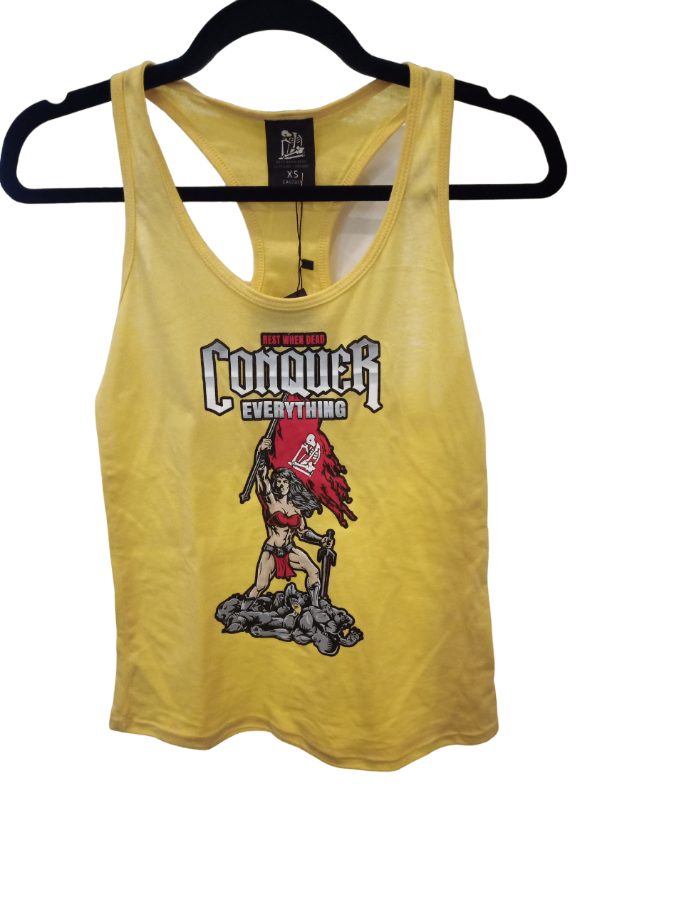 Rest When Dead Women's Tank - Female Warrior - Yellow