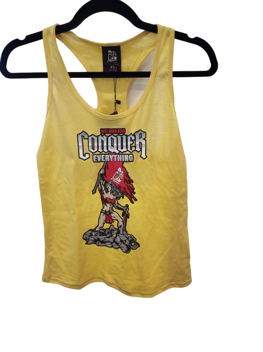 Rest When Dead Women's Tank - Female Warrior - Yellow