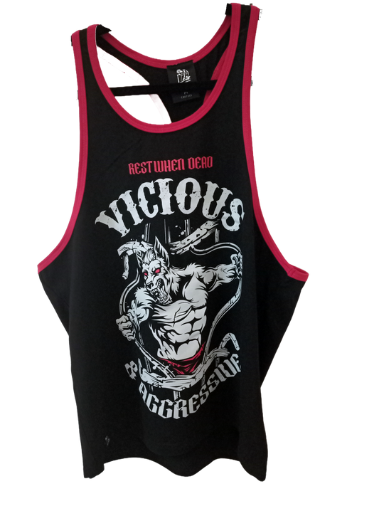 Rest When Dead - Vicious & Aggressive Classic Tank - Black/Red