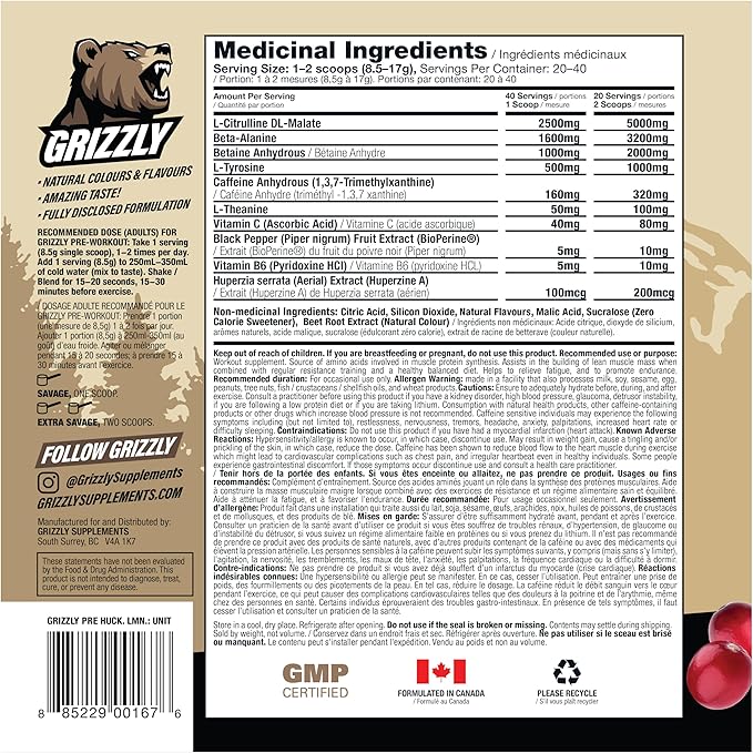 Grizzly - Pre Workout (40 Serving)