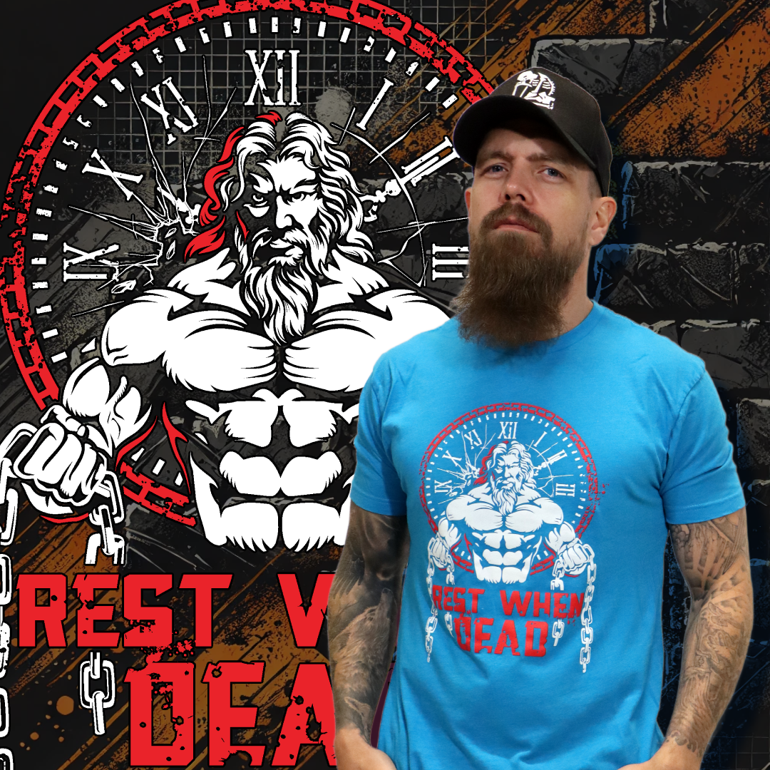 Rest When Dead - Father Time Logo Tee - Blue