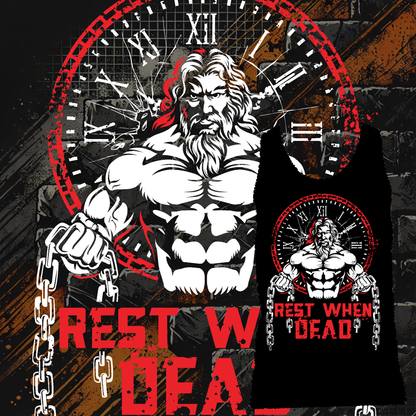 Rest When Dead - Father Time Tank (Black)