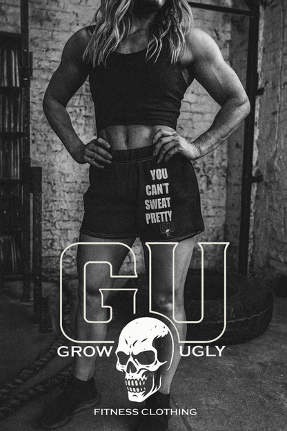 Grow Ugly Fitness Clothing - You Can't Sweat Pretty athletic shorts (black)