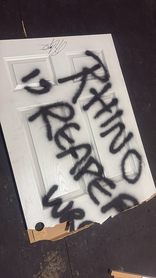 Signed Broken Door from Rhino (Piece 1)