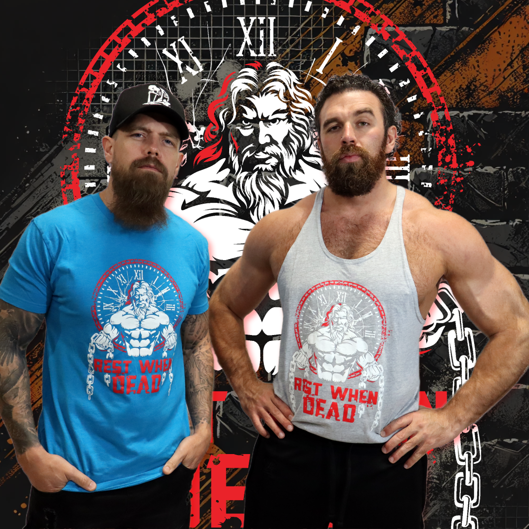 Rest When Dead - Father Time Logo - Classic Stringer - Grey