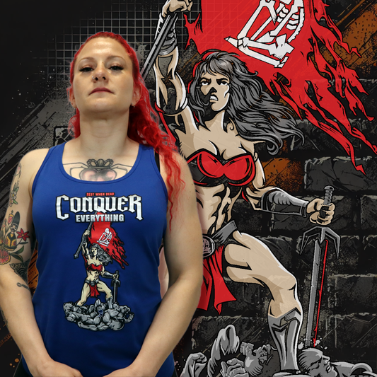 Rest When Dead Women's Tank - Female Warrior - Blue