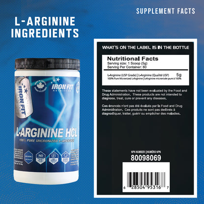 Iron Fit Nutriton - L-Arginine HCL (80 Serving)