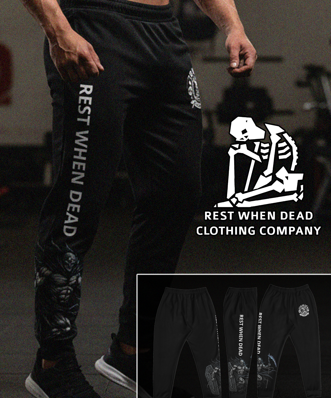 Rest When Dead - Coffin Logo Joggers