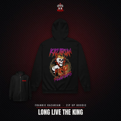 Reaper Wrestling Frankie Kazarian zip up hoodie, black, back print