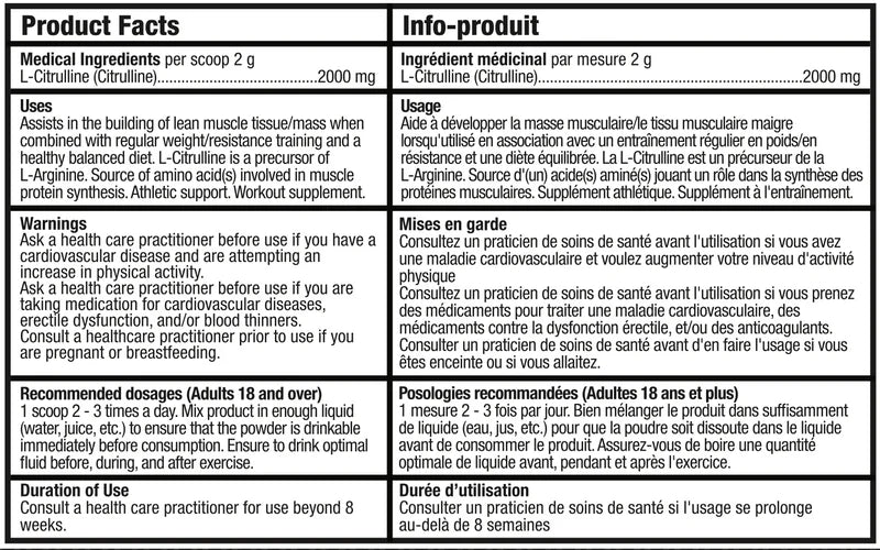 Bull Nutrition - L-Citrulline (100 Servings)