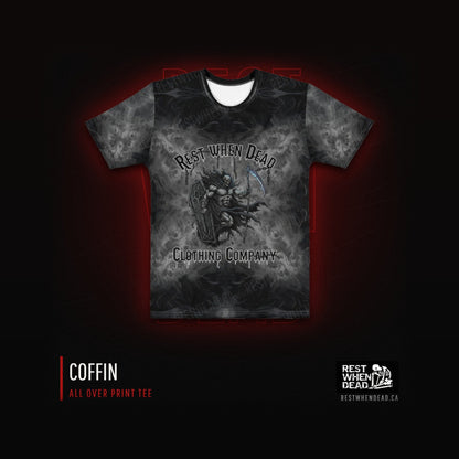 Rest When Dead Coffin all over print tee