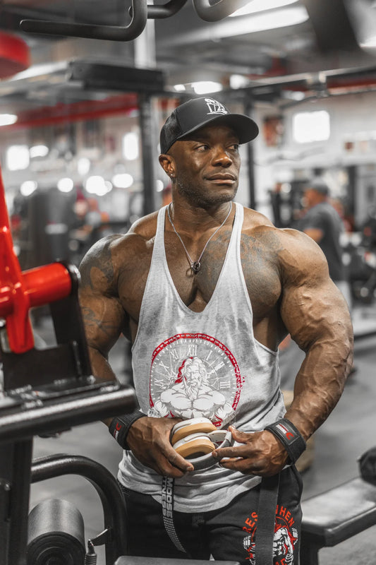 Rest When Dead - Father Time Logo - Classic Stringer - Grey