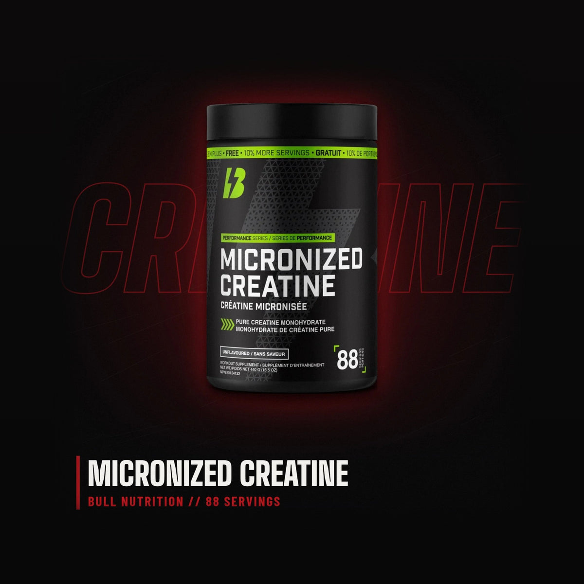 Bull Nutrition Micronized Creatine 88 servings