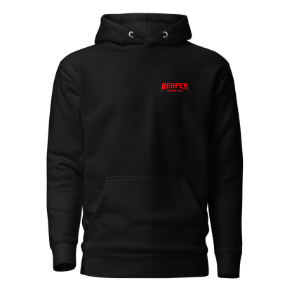 Victorious & Golden pullover hoodie front with Reaper Wrestling logo